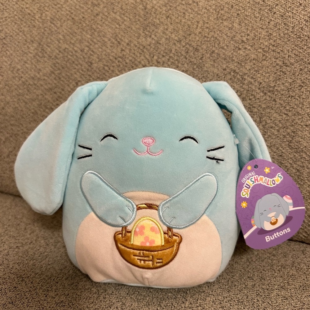 Nwt 7" Buttons Squishmallow bunny easter